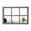 Farmhouse Windowpane Mirror 36 X 24 Inch, Distressed Wood Frame