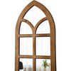Farmhouse Arched Windowpane Mirror 14 X 34 Inch, Burning Finished