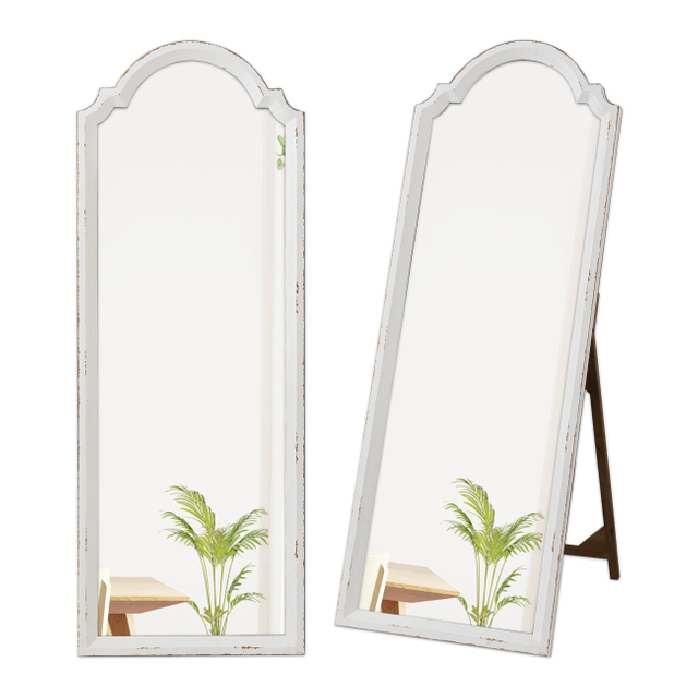 Rustic Large Arched Floor Standing Mirror Full Length 64 X 23 Inch