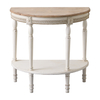 Distressed White Half Moon Console Table, 30" Wood Entryway Table