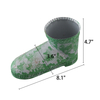 Rustic Boot Planter, Metal Decorative Flower Pots, Distressed Green