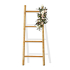 4-Tier Rattan Blanket Ladder Shelves, 3.9Ft (47Inches) Decorative Ladder Holder