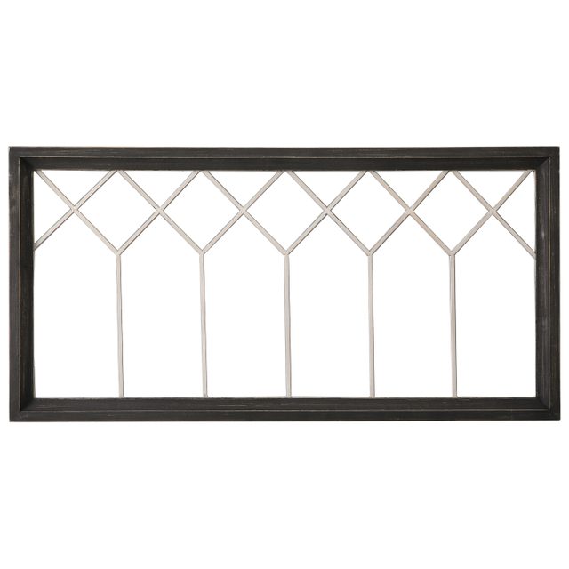 Farmhouse Window Frame Wall Decor 19 X 39 Inches, Washed Black