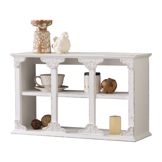 Vintage Rustic 3-Tier Floating Shelves for Wall White