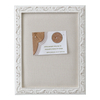 Small Linen Bulletin Board - White Wood Framed Memo Board