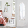 Rustic Arched Long Mirrors for Wall 35 X 12 Inch, Distressed White