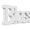 Farmhouse Wood Blessed Sign for Table 15", Distressed White