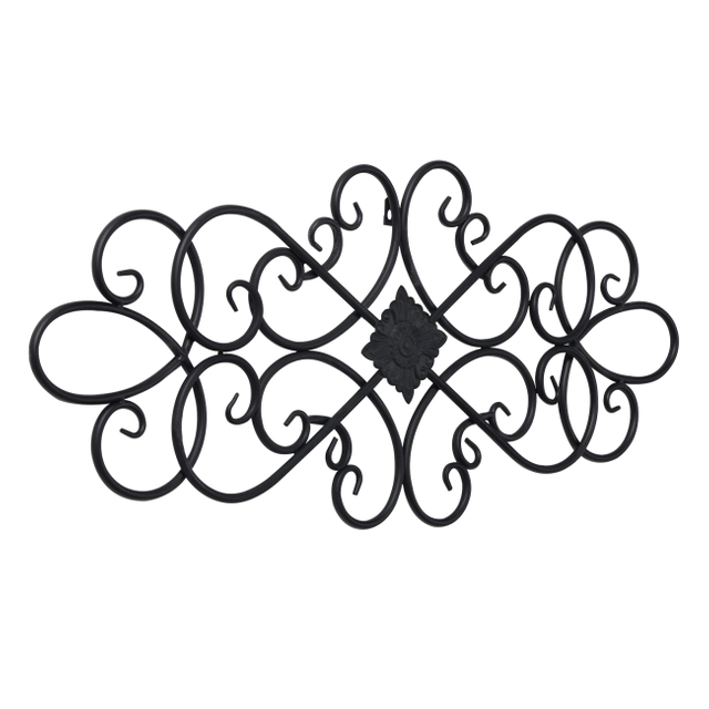 Black Wrought Iron Wall Decor 32" x 13"