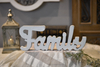 Rustic Wooden Family Signs for Home Decor 15", Distressed White