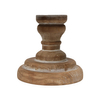 Natural Wooden Rustic Cake Stand with Pedestal Base, 8" Inner