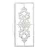 Vintage Outdoor Metal Wall Decor 16" x 36", Distressed White