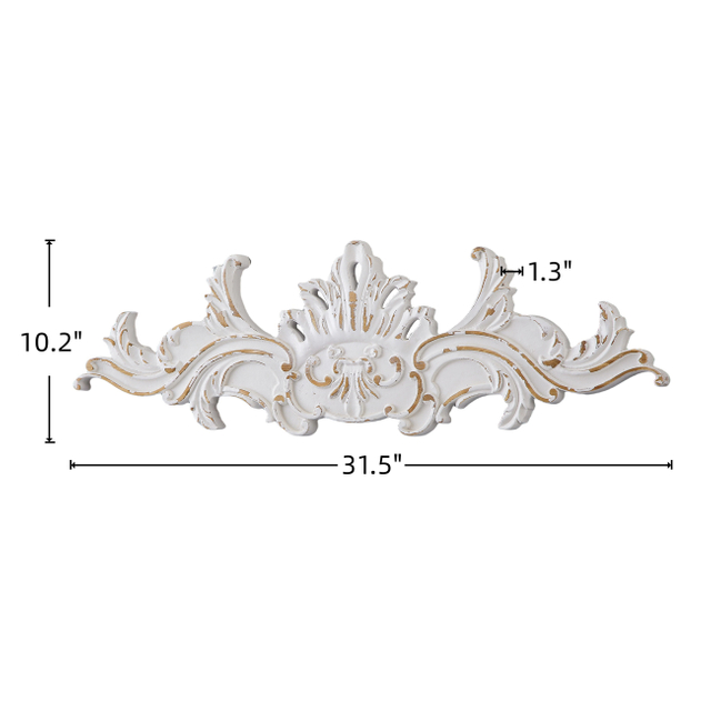 Handmade Distressed White Over The Door Decor, 32 Inches Long