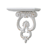 French White Floating Shelf Wood, Rustic Shelves for Wall 11" Tall | Scroll Shape Shabby Chic Design, Displaying Candle, Mini Planter Pot, Small Item, Living Room, Bedroom, Dining Room, Hallway