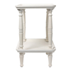 Rustic Small End Table White, Natural Wood Bedside Table