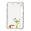 Scalloped Rectangle Wall Mirror 16 X 24 Inch, Hanging Distressed Wooden Rustic Bathroom Mirror