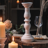 14“ White Candle Holders for Pillar Candles, Farmhouse Rustic