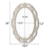 Vintage Oval Mirrors for Wall 18 X 24 Inch, White and Gold Accents