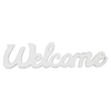 Rustic Wooden Outdoor Welcome Sign for Front Door 15", White
