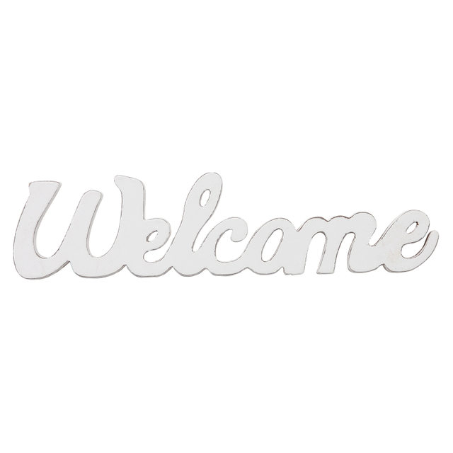 Rustic Wooden Outdoor Welcome Sign for Front Door 15", White