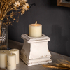 Handmade Shabby Farmhouse Wooden Pillar Candle Holders, 6 × 6 Inches