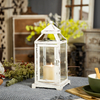 Rustic Metal Candle Holders 12" Tall, Distressed White