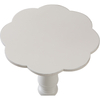 White Round Small Pedestal Side Table 19" Tall, Floral Shape Tabletop
