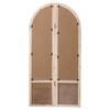 Arched Window Frame Room Divider 2 Panel, 4.7ft / 56 Inches Rustic White Folding Screen with Mirror Panels