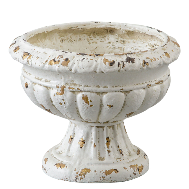  Vintage Large Pedestal Vase, 11 Inches Tall, Handmade Shabby Chic