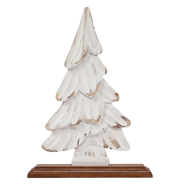 Farmhouse Mini White Tabletop Christmas Tree 11 inch