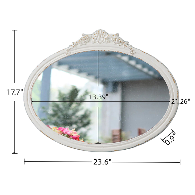 Vintage Oval Bathroom Mirrors for Over Sink 24" X 18"