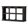 Distressed Black Floating Shelf with Carved Accents, 3-Tier Wall Shelving Unit