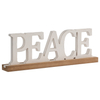 Rustic Peace Sign Decor for Tabletop 16 Inch, Distressed White