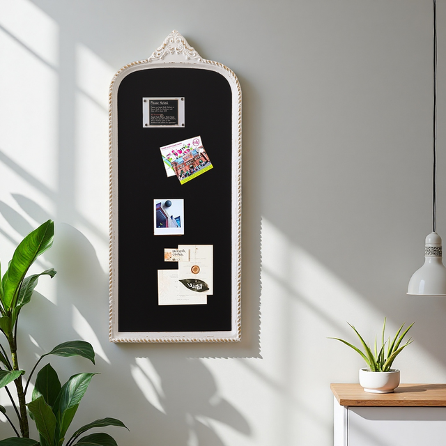  43x20 Wall Magnetic Board with Vintage Ornate Wood Frame