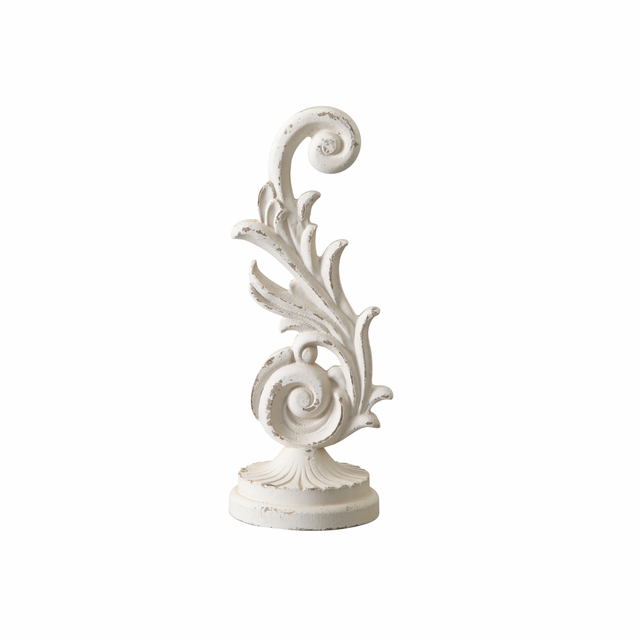 Vintage Wood Sculptures Home Decor 13 in, Distressed Finish White