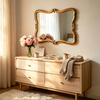 Vintage Scalloped Gold Bathroom Mirrors for Over Sink 21 x 30 inch