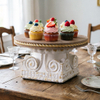 Rustic 6 Inch Tall Pedestal Stands, Wooden Display Riser