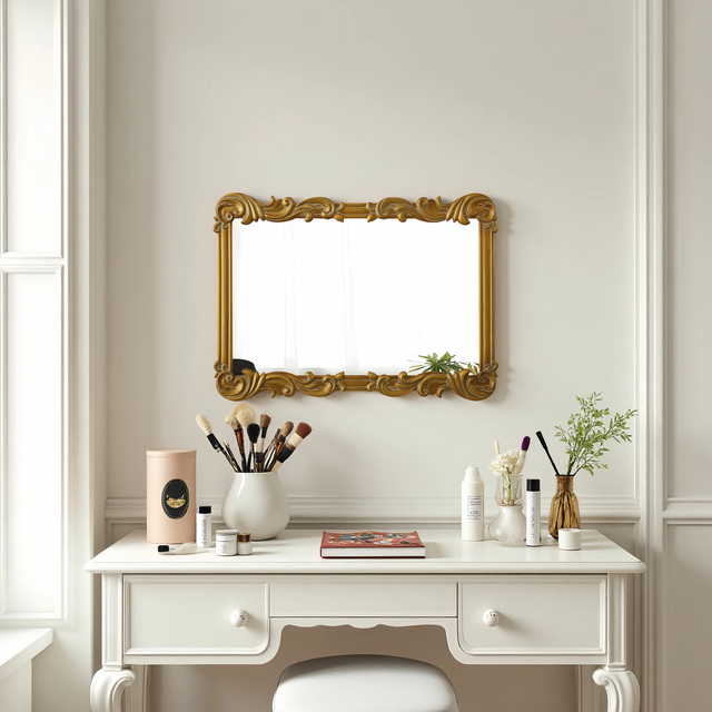 Antique Gold Baroque Mirrors for Wall Decor 30 X 21 Inch
