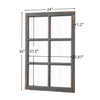 Farmhouse Windowpane Mirror 36 X 24 Inch, Distressed Wood Frame