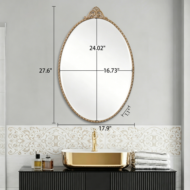 Vintage Oval Mirrors for Bathroom 18 X 28 Inch