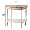 Distressed White Half Moon Console Table, 30" Wood Entryway Table