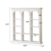 Distressed White Wall Display Shelf with Triple Arch, 10-Compartment