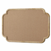 Linen Bulletin Board Rattan Frame, 20x30 Scalloped Woven Pinboard