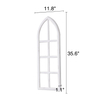Set of 2 Hanging Rustic White Wood Arched Window Frame Wall Decor