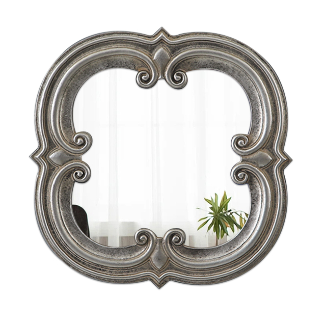 Small Vintage Silver Mirrors for Wall Decor 12 Inch, Horizontal or Vertical