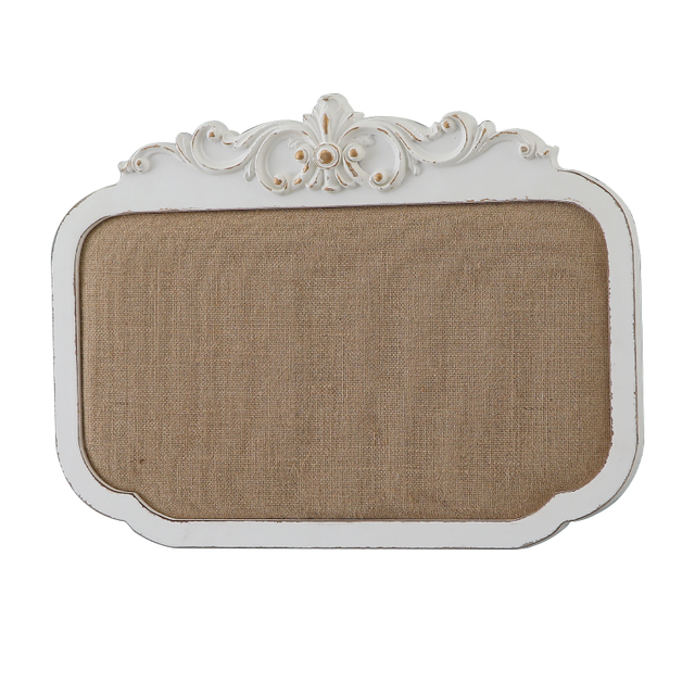 17x24 Rustic Distressed White Fabric Pin Board