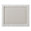 Small Linen Bulletin Board - White Wood Framed Memo Board
