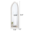 Rustic Arched Long Mirrors for Wall 35 X 12 Inch, Distressed White