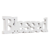 Farmhouse Wood Blessed Sign for Table 15", Distressed White
