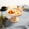 Natural Wooden Rustic Cake Stand with Pedestal Base, 8" Inner