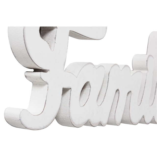 Rustic Wooden Family Signs for Home Decor 15", Distressed White